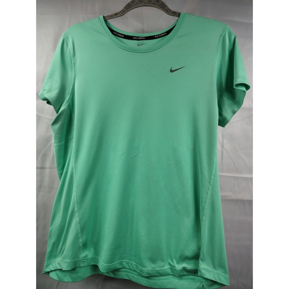 Nike Fit Dri Womens Running Shirt Sz X-Large Green Moisture Wicking Activewear